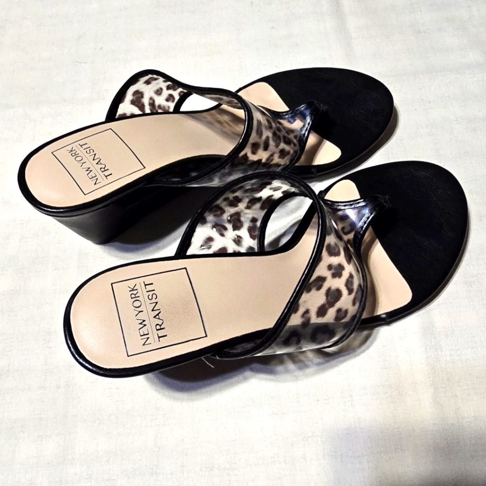 New York Transit Women's Leopard Print  Sandals - Picture 5 of 8
